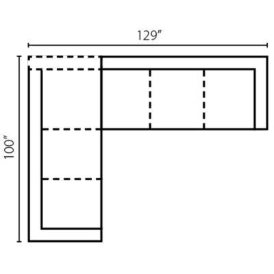 Layout E:  Two Piece Sectional 100" x 129"