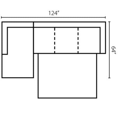 Layout B: Two Piece Queen Sleeper Sectional 64" x 124"