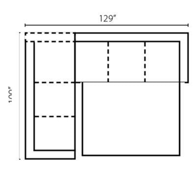 Layout C:  Two Piece Queen Sleeper Sectional 100" x 129"
