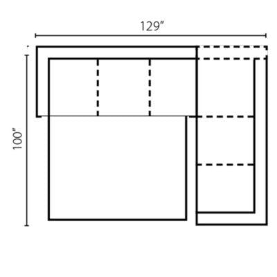 Layout D: Two Piece Queen Sleeper Sectional 129" x 100"