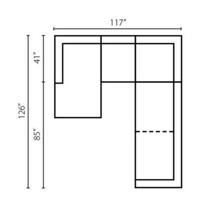Layout B:  Four Piece Sectional 117" x 126"