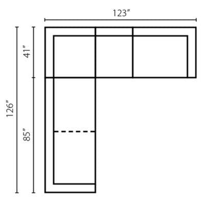 Layout E: Four Piece Sectional 126" x 123"