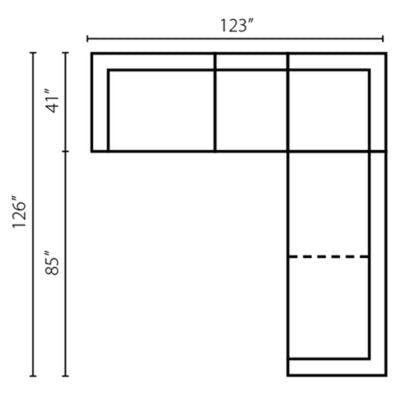 Layout F:  Four Piece Sectional 123" x 126"