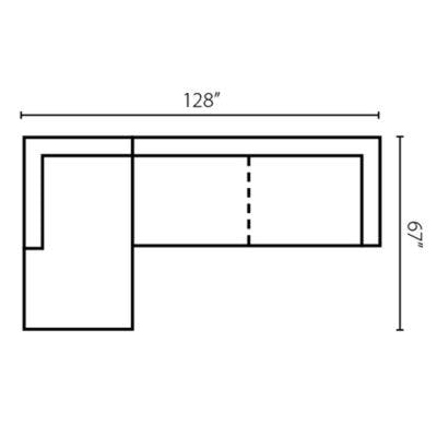 Layout H:  Two Piece Sectional 67" x 128"