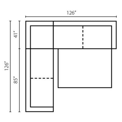 Layout A: Three Piece Sectional (Sleeper Right Side) 126" x 126"