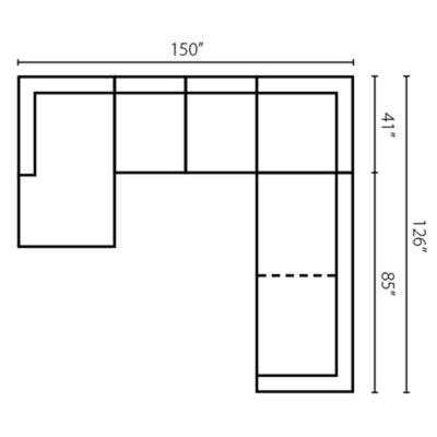 Layout C: Five Piece Sectional 150" x 126"