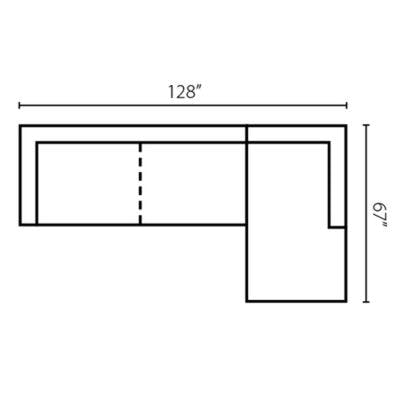 Layout G: Two Piece Sectional 128" x 67"