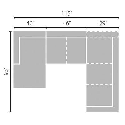 Layout E: Three Piece Sectional - 115" x 93"
