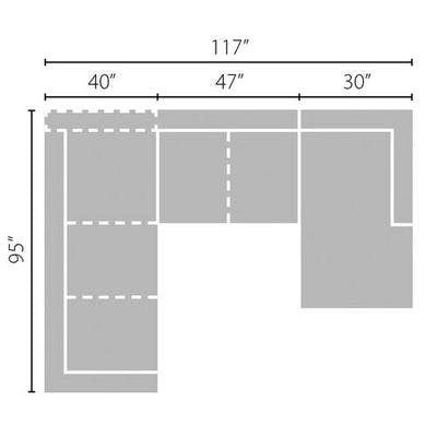 Layout C: Three Piece Sectional - 95" x 117"