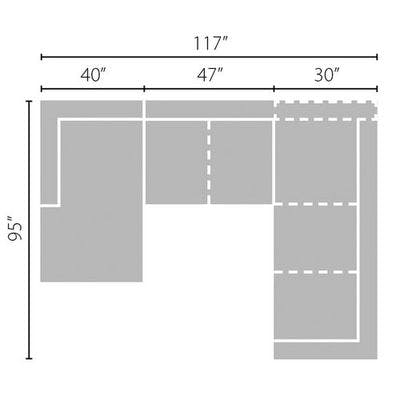 Layout D: Three Piece Sectional - 117" x 95"