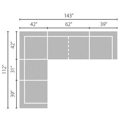 Layout E:  Five Piece Sectional - 112" x 143"
