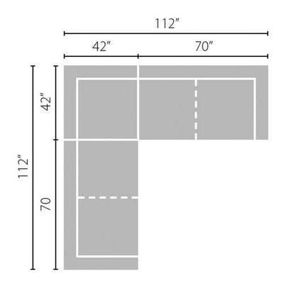 Layout A:  Three Piece Sectional - 112" x 112"
