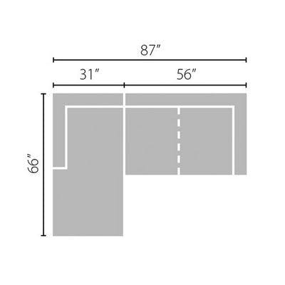 Layout B: Two Piece Sectional (Chaise Left Side) - 66" x 87"