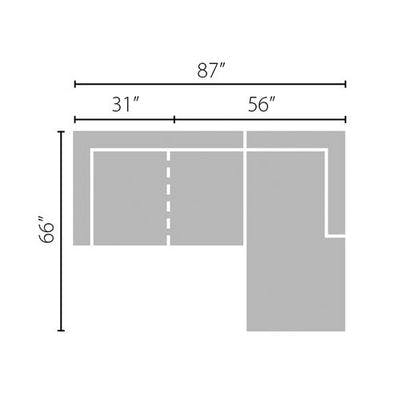Layout A: Two Piece Sectional (Chaise Right Side) 87" x 66"