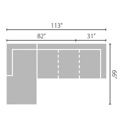 Layout C: Two Piece Sectional (Chaise Left Side) - 66" x 113"