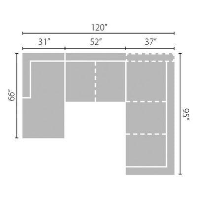 Layout F: Three Piece Sectional (Chaise Left Side) - 66" x 120" x 95"