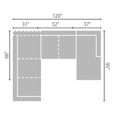 Layout E: Three Piece Sectional (Chaise Right Side) - 95" x 120" x 66"