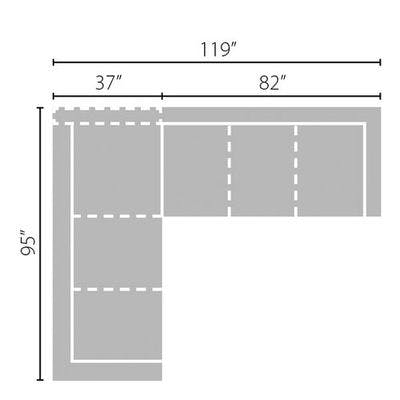 Layout G: Two Piece Sectional: 95" x 119"