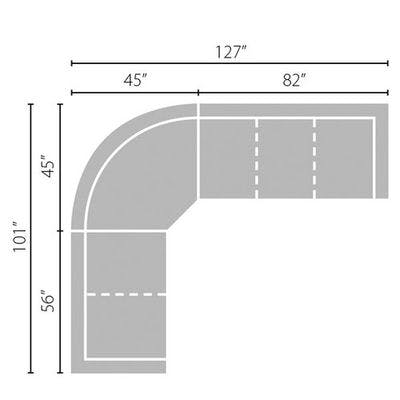 Layout I: Three Piece Sectional - 101" x 127"