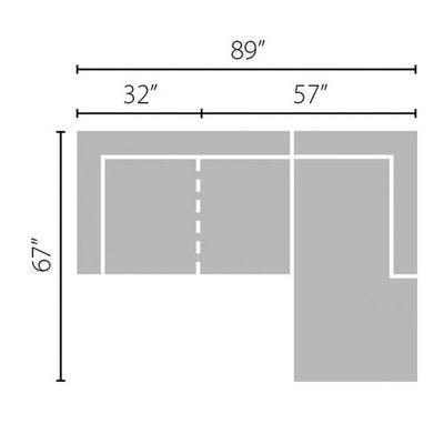 Layout B: Two Piece Sectional (Chaise Right Side) 89" x 67"