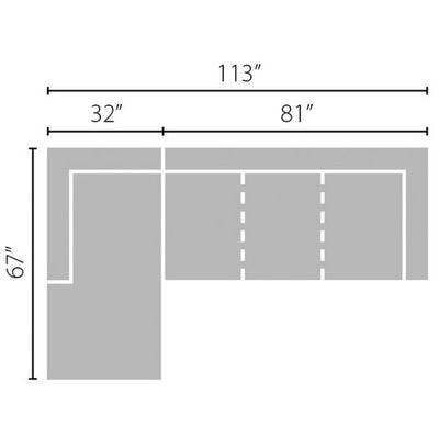 Layout C: Two Piece Sectional (Chaise Left Side) 67" x 113"