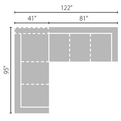 Layout I: Two Piece Sectional - 95" x 122"