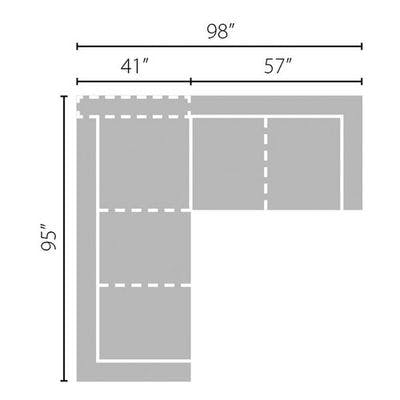 Layout J: Two Piece Sectional - 95" x 98"