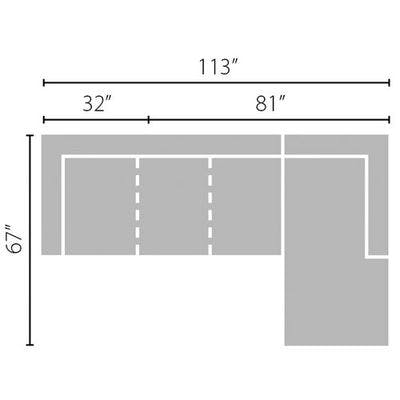 Layout D: Two Piece Sectional (Chaise Right Side) 113" x 667"