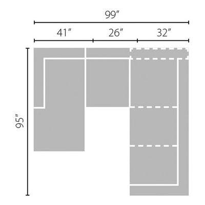 Layout F: Three Piece Sectional (Chaise Left Side) 67" x 99" x 95"
