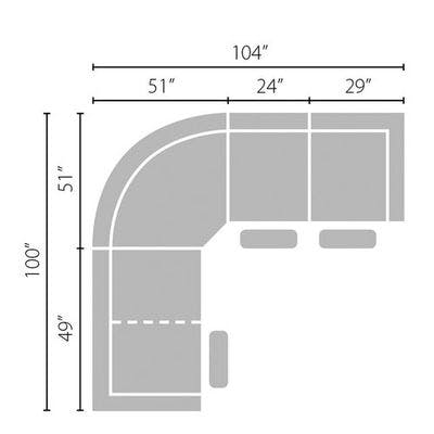 Layout B: Four Piece Power Reclining Sectional - 100" x 104"
