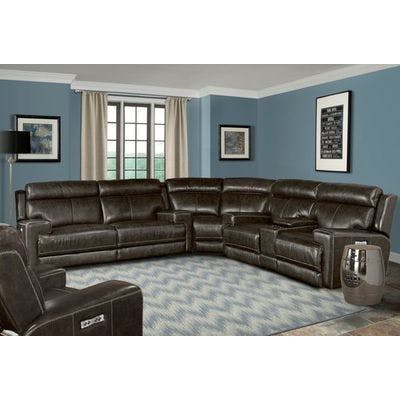 Parker Living Glacier Graphite 3pc Leather Reclining Sectional