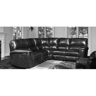 Hitchcock 5 PIece Cigar Leather Power Reclining Sectional