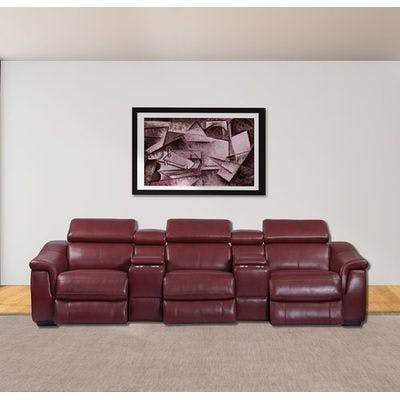 Parker Living Newton Crimson 5pc Leather Reclining Sectional