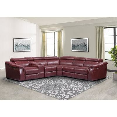 Parker Living Newton Crimson 6pc Leather Power Reclining Sectional