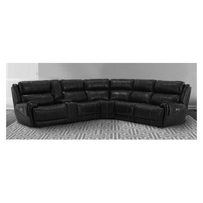 Spencer Satellite 6pc Leather Power Reclining Sectional with Power Headrests