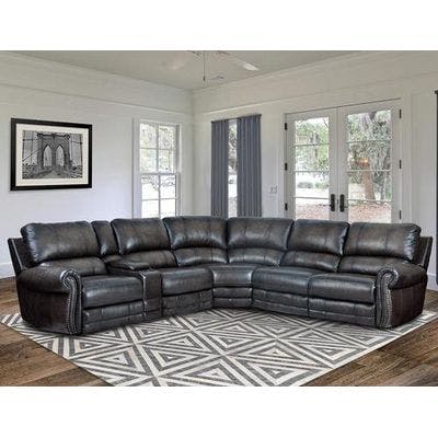 Thurston Shadow 6pc Leather Power Reclining Sectional