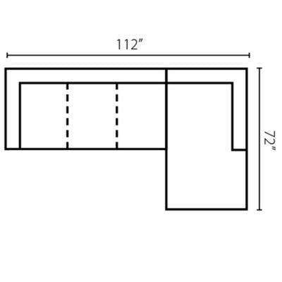Layout H:  Two Piece Sectional 112" x 72"