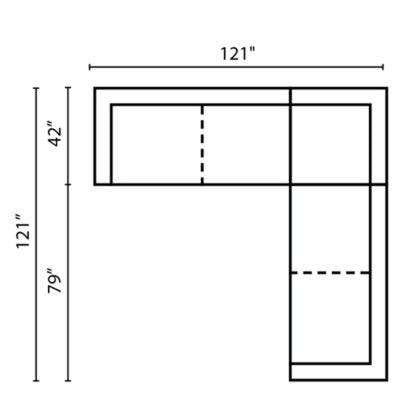 Layout F: Three Piece Sectional 121" x 121"