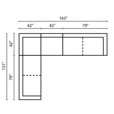 Layout G:  Four Piece Sectional 121" x 163"