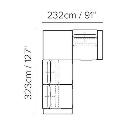 Layout G: Three Piece Sectional - 127" x 91"