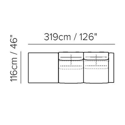 Layout A: Two Piece Sectional - 46" x 126"