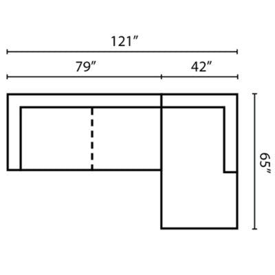 Layout I:  Two Piece Sectional 121" x 65"