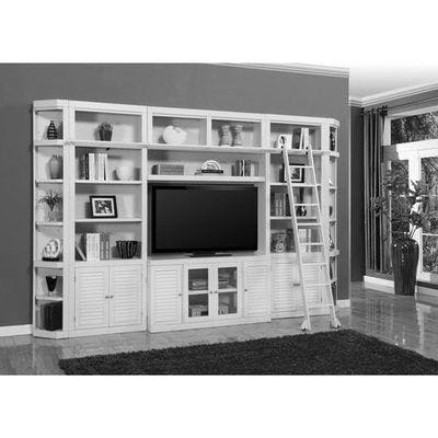 BOCA 7PC LIBRARY ENTERTAINMENT WALL SET IN COTTAGE WHITE 
