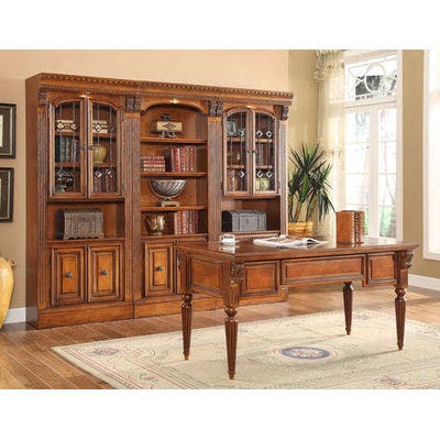Huntington 3 Piece Library Wall and 60" Writing Desk 