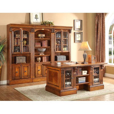 Huntington 6 Piece Home Office Wall (96" Wide) with Executive Desk