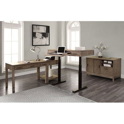 Midtown 4 Piece Home Office with Power Lift Top Desk