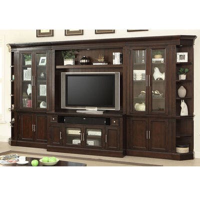 Stanford 6 Piece Home Entertainment Glass Front Wall (153" Wide)