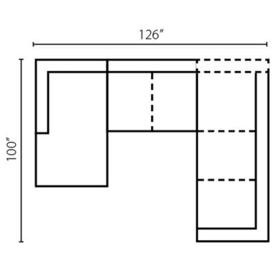 Layout B:  Three Piece Sectional 64" x 126" x 100"