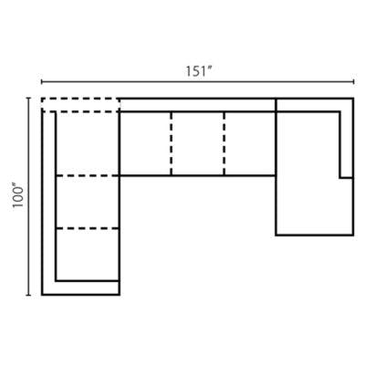 Layout C: Three Piece Sectional 100" x 151" x 64"