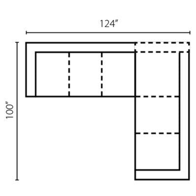 Layout F:  Two Piece Sectional 124" x 100"